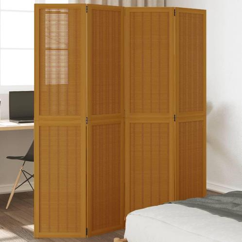 vidaXL Kamerscherm met 4 panelen massief paulowniahout bruin, Huis en Inrichting, Woonaccessoires | Overige, Nieuw, Verzenden