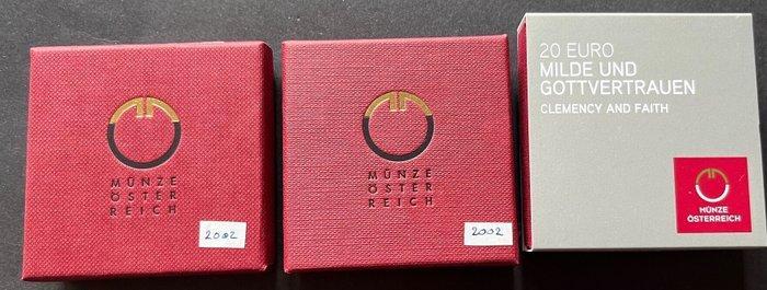 Oostenrijk. 10 Euro / 20 Euro 2002/2018 (3 stuks) Proof, Postzegels en Munten, Munten | Europa | Euromunten