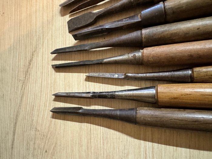 Japanese Vintage 10 Japanese Vintage Woodworking Chisels -, Antiek en Kunst, Antiek | Wandborden en Tegels