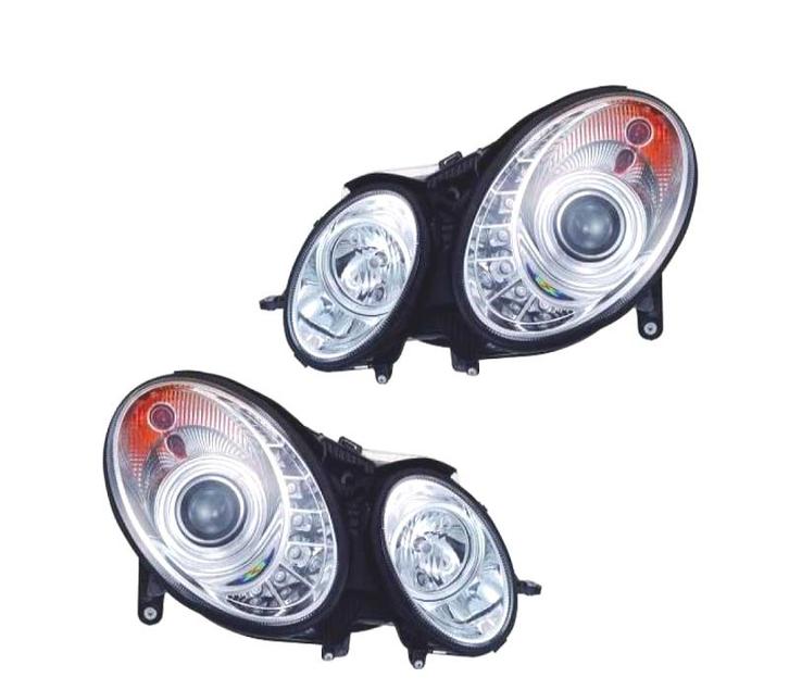 Phares Led Daylight Pour Mercedes Et W211 02-06 Fond Chromé, Auto-onderdelen, Verlichting, Verzenden