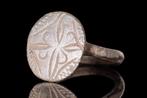 Byzantijns Zilveren ring met kruis  (Zonder Minimumprijs)