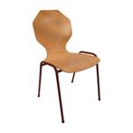 Houten Stapelstoel met Rood Frame – Gebruikt, Ophalen of Verzenden, Nieuw in verpakking