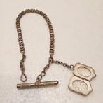 Argent chaîne de montre ancienne avec pendentif - 1850-1900
