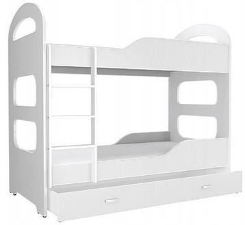 Wit stapelbed - 190x80 cm - kinderbed met 2 matrassen, Ophalen of Verzenden