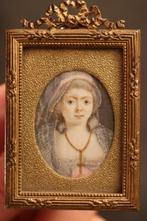 Miniatuur met geschilderd portret - Lijst  - Brons, Koper