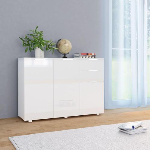 vidaXL Dressoir 107x35x80,5 cm hoogglans wit, Huis en Inrichting, Kasten | Dressoirs, Nieuw, Verzenden