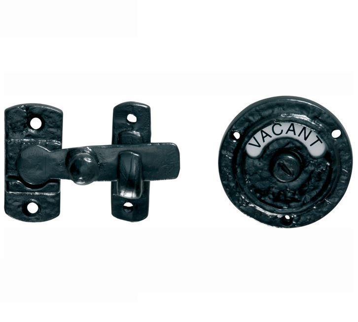 WC-overslag Oxford ijzer zwart, Doe-het-zelf en Bouw, Hang- en Sluitwerk, Klink of Kruk, Nieuw, Overige materialen