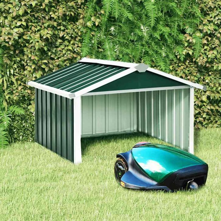 vidaXL Overkapping voor robotmaaier 92x97x63 cm staal groen, Tuin en Terras, Tuinhuizen, Nieuw, Verzenden