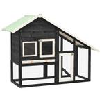 vidaXL Konijnenhok 140x63x120 cm massief vurenhout grijs en, Dieren en Toebehoren, Verzenden, Nieuw