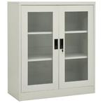 vidaXL Kantoorkast 90x40x105 cm staal lichtgrijs, Huis en Inrichting, Kasten | Overige, Verzenden, Nieuw