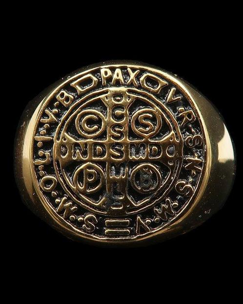 Chevalière dexorcisme - Croix de Saint Benoît - Puissance, Antiek en Kunst, Antiek | Boeken en Manuscripten