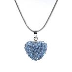 Fako Bijoux® - Ketting - Disco Dots - Hart - Blauw, Verzenden, Nieuw