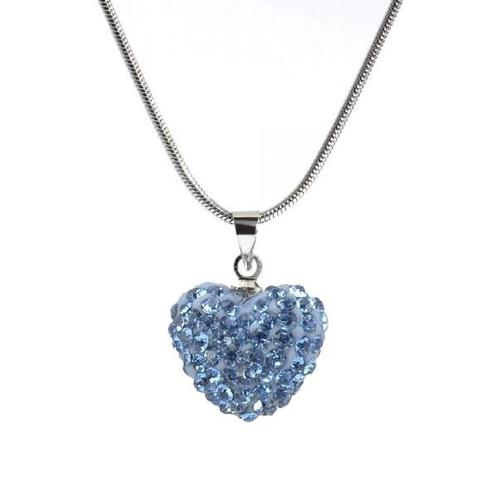 Fako Bijoux® - Ketting - Disco Dots - Hart - Blauw, Handtassen en Accessoires, Kettingen, Verzenden