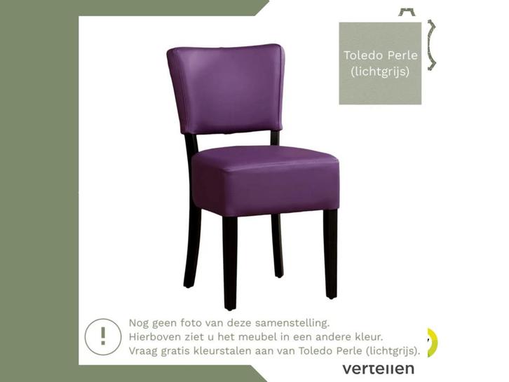 Leren eetkamerstoel Rest - Toledo Perle (lichtgrijs) -, Huis en Inrichting, Stoelen, Grijs, Eén, Nieuw, Leer, Ophalen of Verzenden