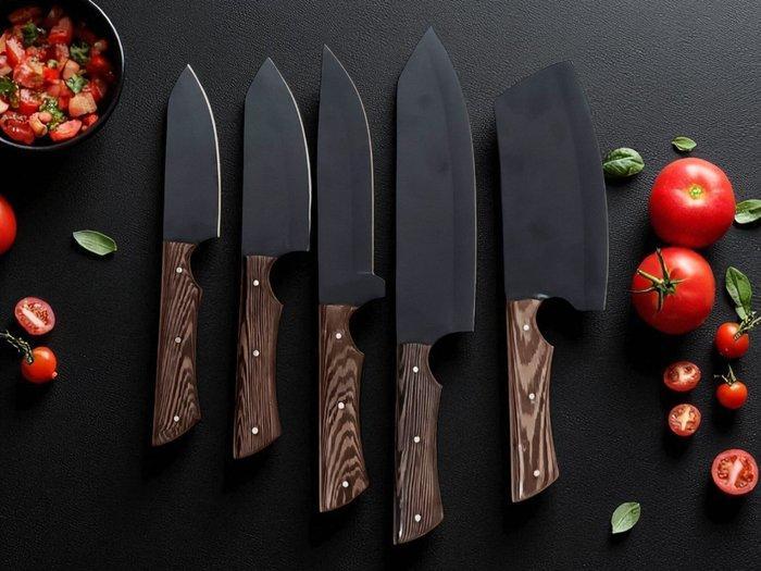 Keukenmes - Kitchen knife set - Set van 5 chefmessen van, Antiek en Kunst, Antiek | Keukengerei