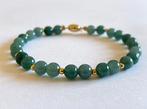 Donkergroene jadeïet (A) - 18 karaat (750) goud - Armband, Antiek en Kunst