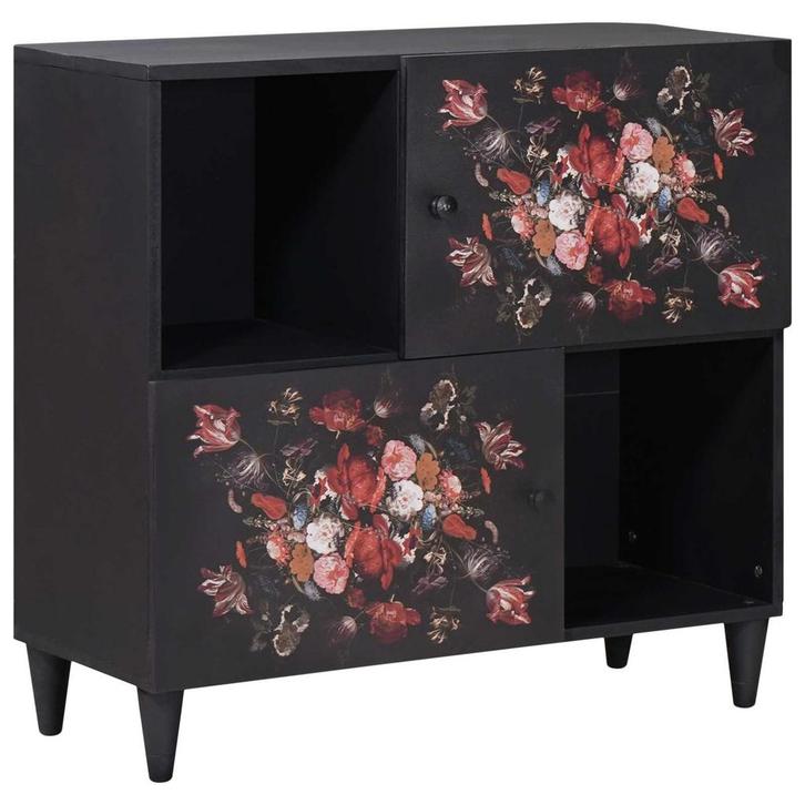 vidaXL Opbergkasten Multikleur 80 x 33,5 x 75 cm Massief, Huis en Inrichting, Woonaccessoires | Cd- en Dvd-rekken, Nieuw, Verzenden