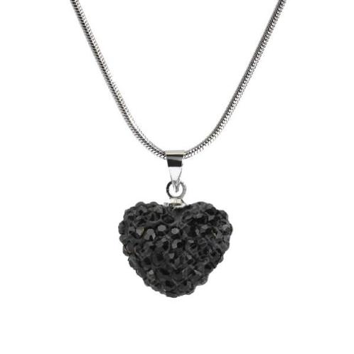 Fako Bijoux® - Ketting - Disco Dots - Hart - Zwart, Handtassen en Accessoires, Kettingen, Verzenden