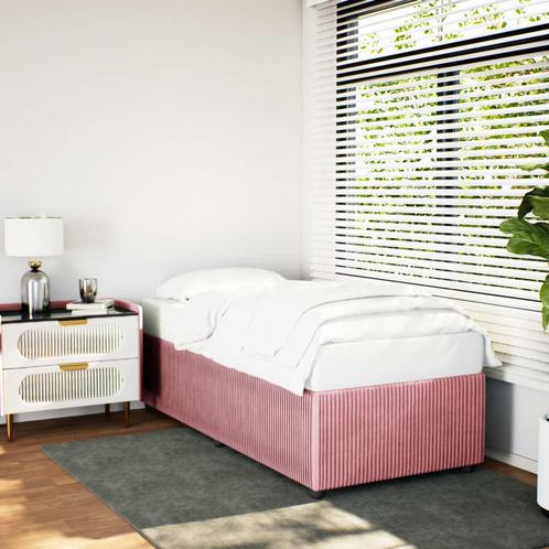 vidaXL Bedframe fluweel roze 90x200 cm, Huis en Inrichting, Slaapkamer | Bedden, Nieuw, Verzenden
