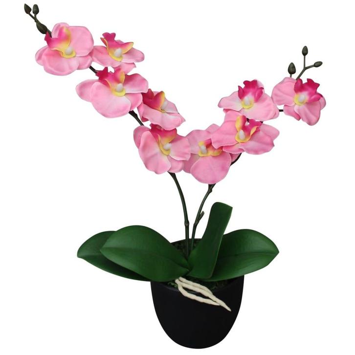 vidaXL Kunstplant orchidee met pot 30 cm roze, Huis en Inrichting, Woonaccessoires | Kunstplanten en Kunstbloemen, Nieuw, Verzenden