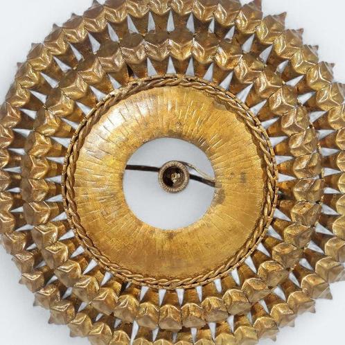 Plafondlamp - Gouden Metaal - Sunburst plafondlamp, Antiek en Kunst, Kunst | Designobjecten
