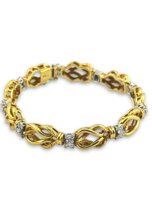 Armband - 18 karaat Geel goud, 18K geelgouden geweven, Handtassen en Accessoires, Armbanden