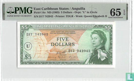 Oost-Caribische Staten 5 Dollars 1965 - 1965, Postzegels en Munten, Bankbiljetten | Amerika, Los biljet, Verzenden