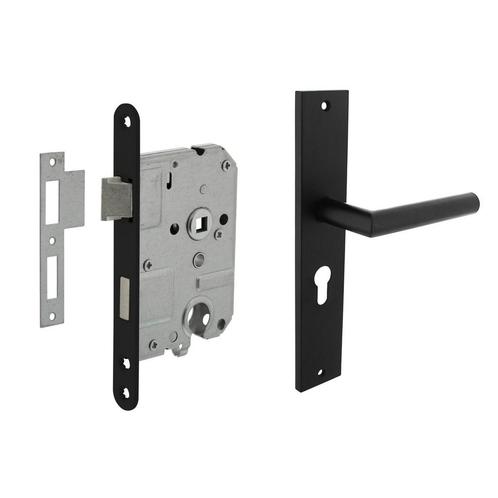 Deurbeslag set Ferro met cilindergat en slot, Doe-het-zelf en Bouw, Hang- en Sluitwerk, Klink of Kruk, Nieuw, IJzer, Ophalen of Verzenden