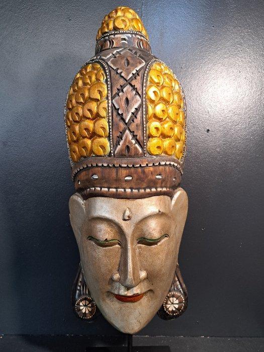 Boeddha masker op voetstuk - Beeld - Indonesië (Zonder, Antiek en Kunst, Kunst | Niet-Westerse kunst