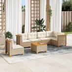 vidaXL Salon de jardin avec coussins 7 pcs beige résine, Jardin & Terrasse, Ensembles de jardin, Verzenden, Neuf, Salons de jardin