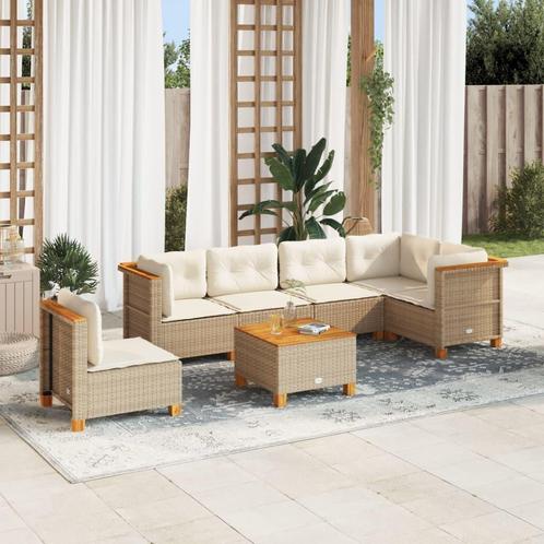 vidaXL Salon de jardin avec coussins 7 pcs beige résine, Jardin & Terrasse, Ensembles de jardin, Salons de jardin, Neuf, Envoi