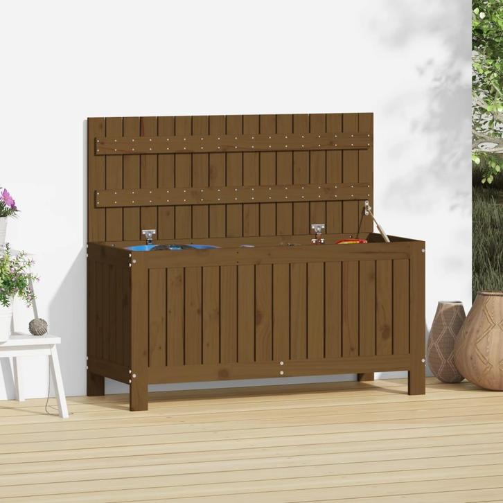 vidaXL Tuinbox 108x42,5x54 cm massief grenenhout honingbruin, Tuin en Terras, Bergingen en Tuinkasten, Nieuw, Verzenden