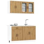 vidaXL 4-delige Keukenkastenset Kalmar bewerkt hout, Huis en Inrichting, Verzenden, Nieuw