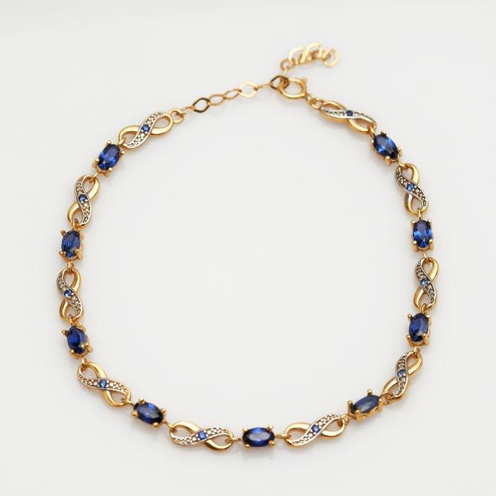 Zonder Minimumprijs - Armband - 14 karaat Geel goud, Zilver, Handtassen en Accessoires, Armbanden