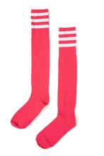Sokken Neon Roze Witte Strepen 36-41 Dames Heren Unisex Fluo, Kleding | Dames, Ophalen of Verzenden, Nieuw