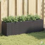 vidaXL Plantenbak met 3 potten 105x30x32 cm poly rattan, Verzenden, Nieuw