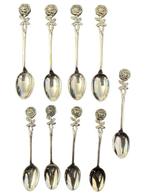Antique Swedish Silver Coffee Spoons – 9 pcs – early 1900s -