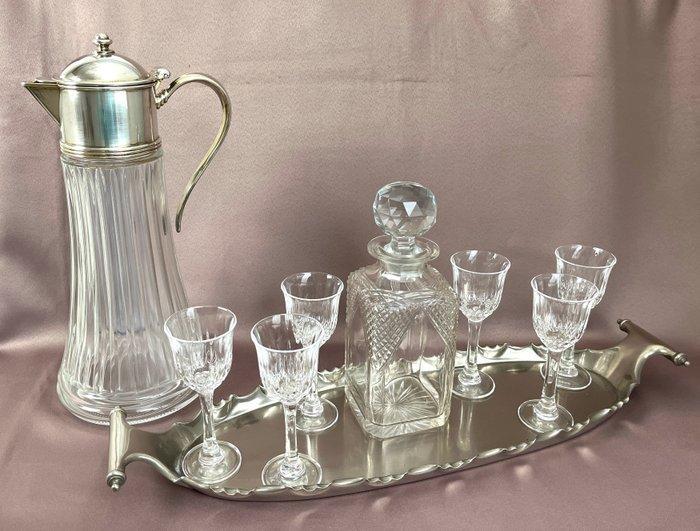 Karaf (9) - Geslepen glas - Karaf, glazen en waterkan, Antiek en Kunst, Antiek | Meubels | Tafels