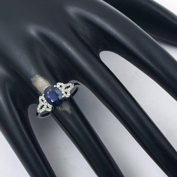 Zonder minimumprijs - Ring Platina - 1.73ct. tw. Saffier -, Handtassen en Accessoires, Ringen