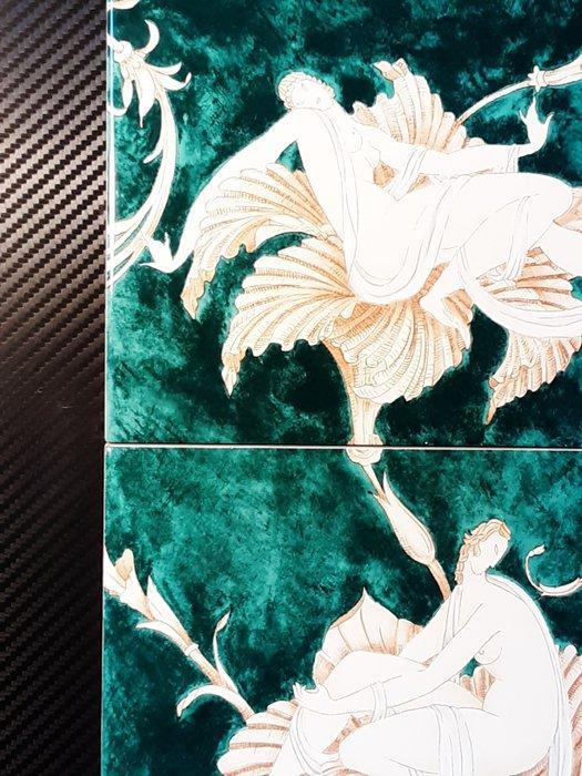 Ontwerp Tegel (2) - Vrouwen op bloemen - Ceramica Bardelli, Antiek en Kunst, Antiek | Meubels | Stoelen en Sofa's