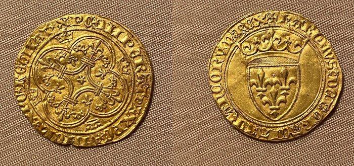 Frankrijk. Karel VI (1380-1422). Ecu dor à la couronne, Timbres & Monnaies, Monnaies | Europe | Monnaies euro