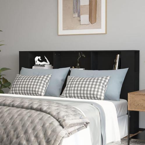 vidaXL Hoofdbordkast 180x18,5x104,5 cm zwart, Huis en Inrichting, Slaapkamer | Bedden, Nieuw, Verzenden