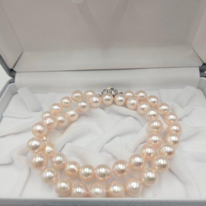 Zonder minimumprijs - Halsketting Zilver Parel - Akoya 9,5, Handtassen en Accessoires, Kettingen