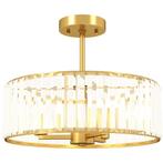 TRUUSK Kroonluchter Plafondlamp - Kristallen Scherm - 3 Gloe, Verzenden, Nieuw