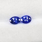 2 pcs  Blauw, Violet Tanzaniet  - 1.88 ct - nternational, Nieuw