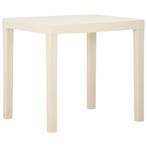 vidaXL Tuintafel 79x65x72 cm kunststof wit, Verzenden, Nieuw