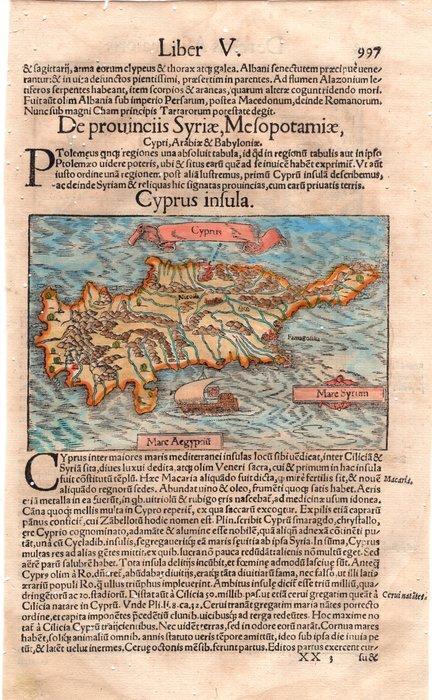 Griekenland - Eiland Cyprus; Cosmographia Universalis,, Boeken, Atlassen en Landkaarten