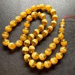 Wit patroon Baltische barnsteen tesbih gebedssnoer