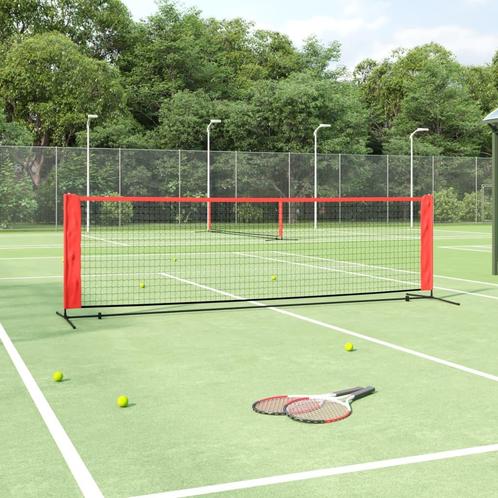 vidaXL Tennisnet 300x100x87 cm polyester zwart en rood, Sport en Fitness, Tennis, Nieuw, Verzenden