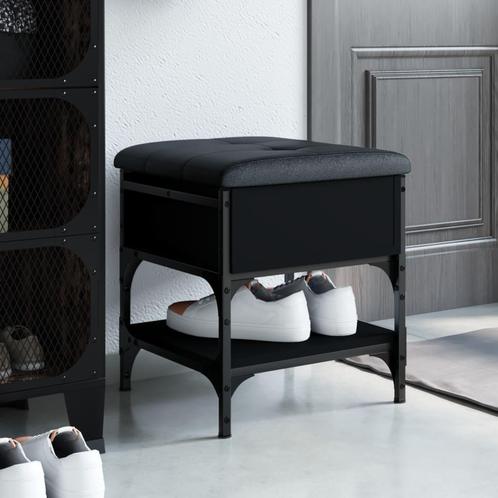 vidaXL Schoenenbank 42x42x45 cm bewerkt hout zwart, Huis en Inrichting, Overige Huis en Inrichting, Nieuw, Verzenden